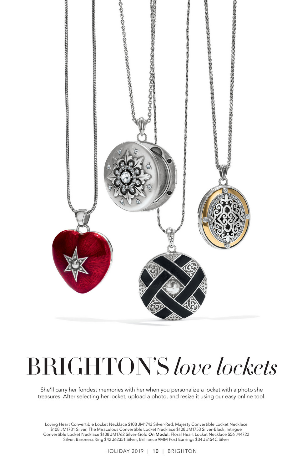 Brighton - Brighton Holiday 2019 - Brighton Loving Heart Convertible Locket  Necklace Silver-Red