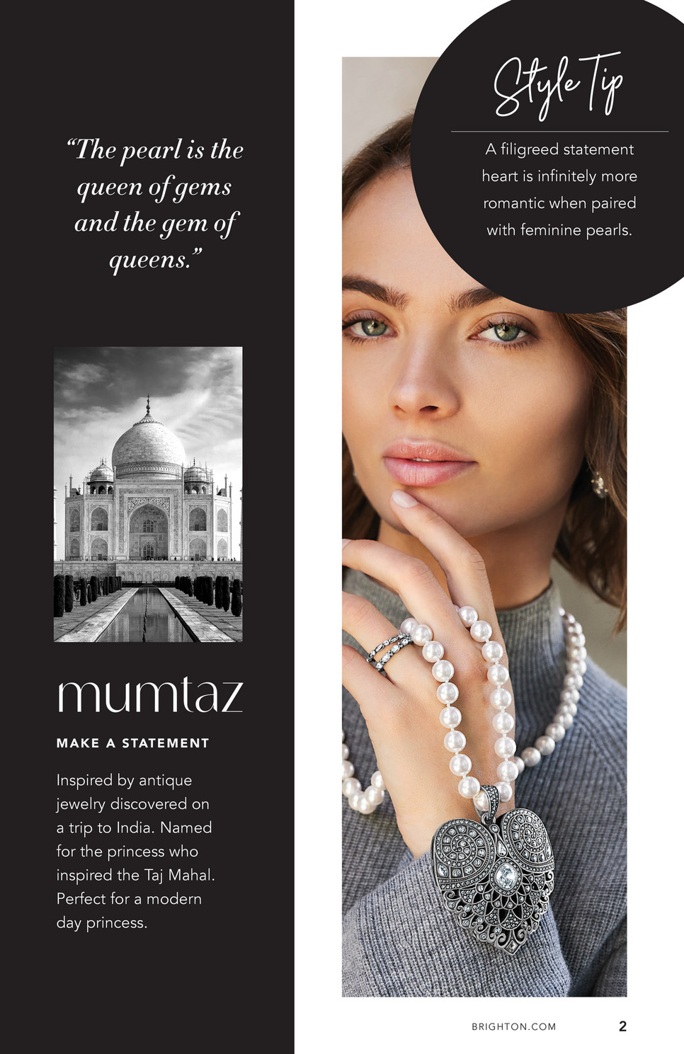 Brighton - Black and White Lookbook - Mumtaz Pearl Necklace - JL2652