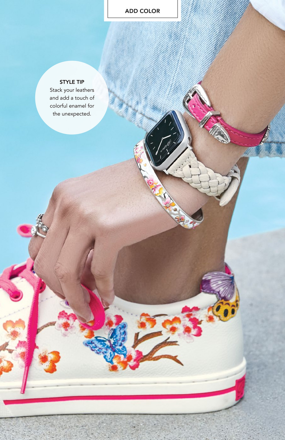 ブレスレット LANARCHIVE Leather layered jewel bracelet 투플랜[LAN ARCHIVE] Leather Layered Jewelry Bracelet