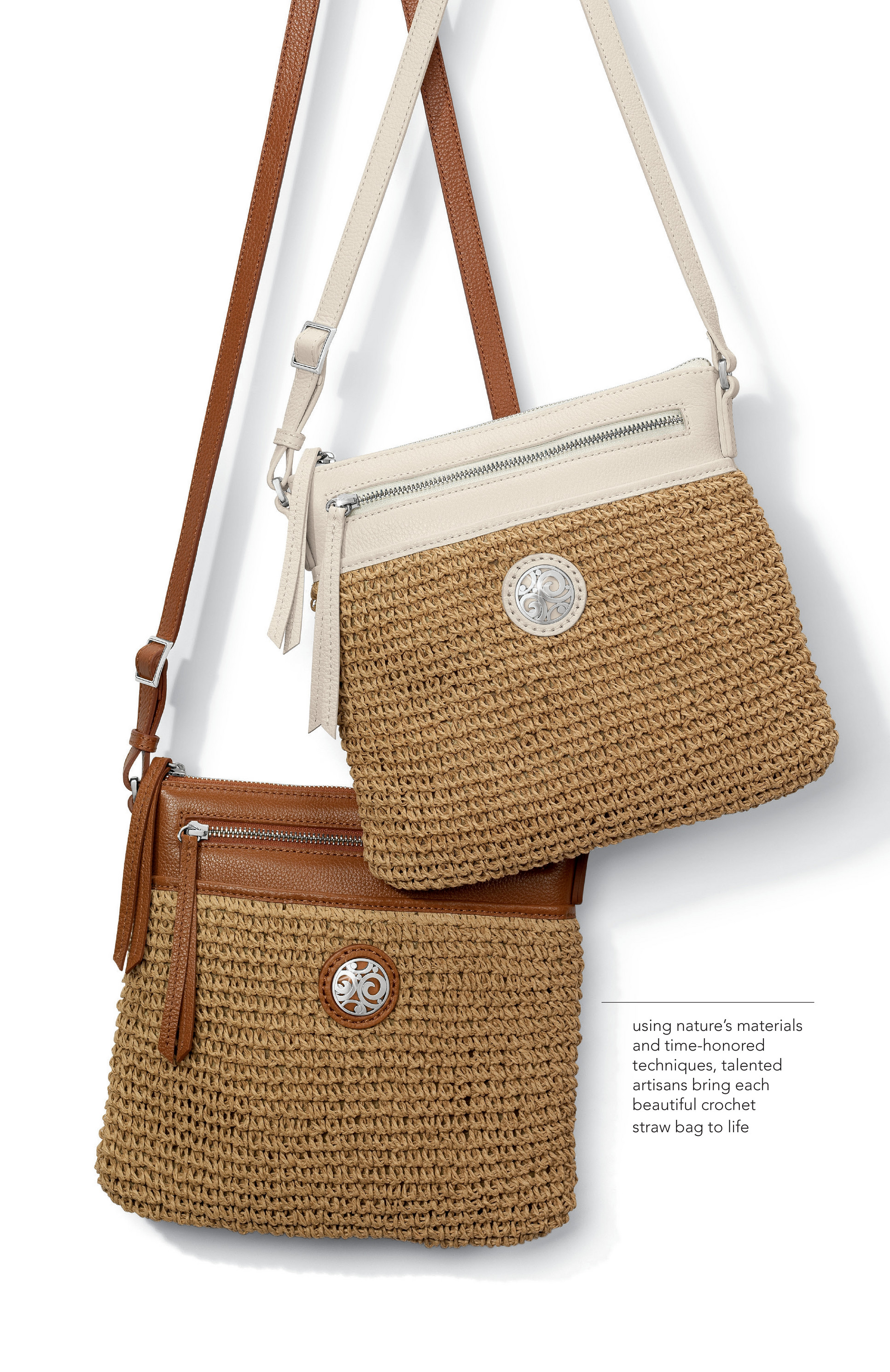 brighton shelby straw shoulder bolsa