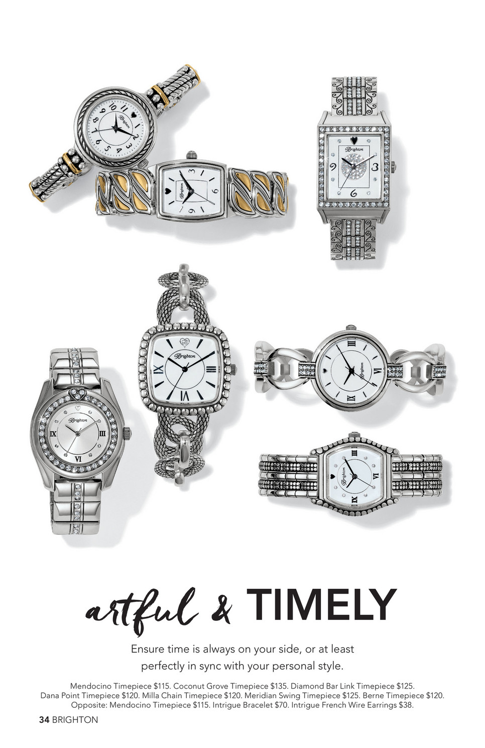 BRIGHTON Dana Point Silver Swarovski Crystal WATCH Brighton - The Essentials - Brighton Dana Point Watch Silver main image 2