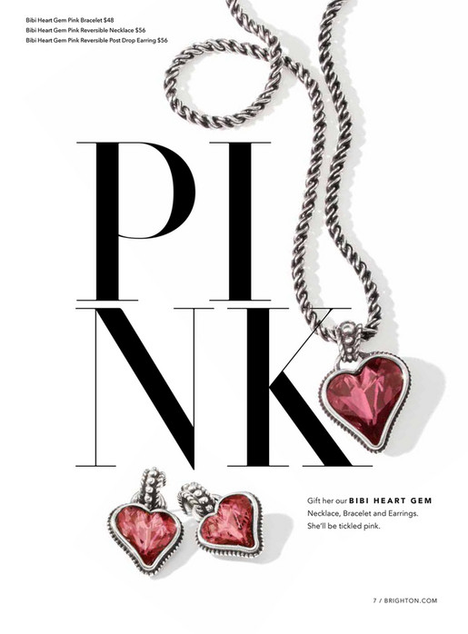 brighton pink heart necklace