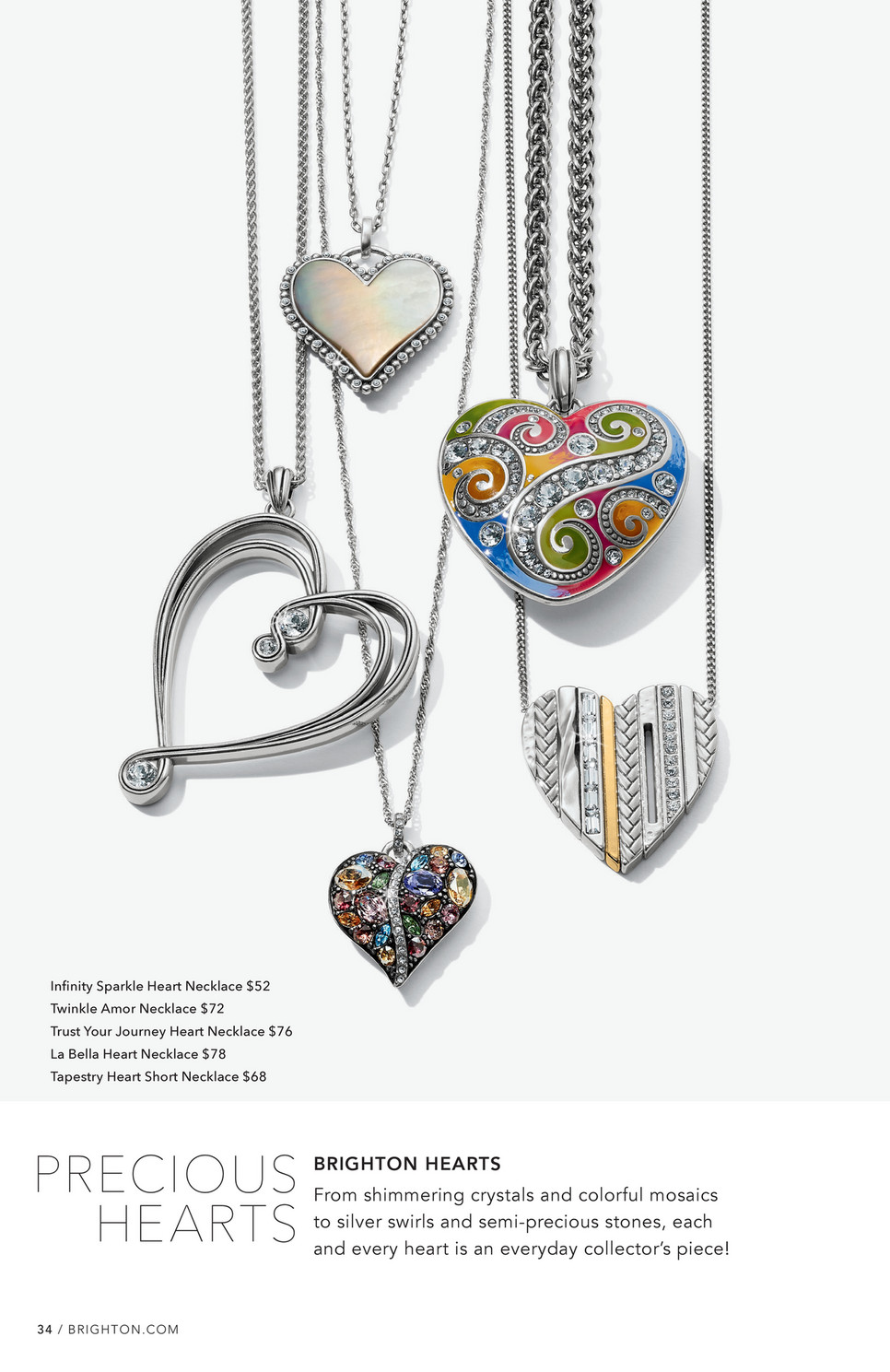 Nwt Brand New Baroness Fiori Heart Convertible Necklace Women Jewelry  Retired Design Rare Find Brighton | Swarovski Crystal/Silver Plated - Yahoo  Shopping